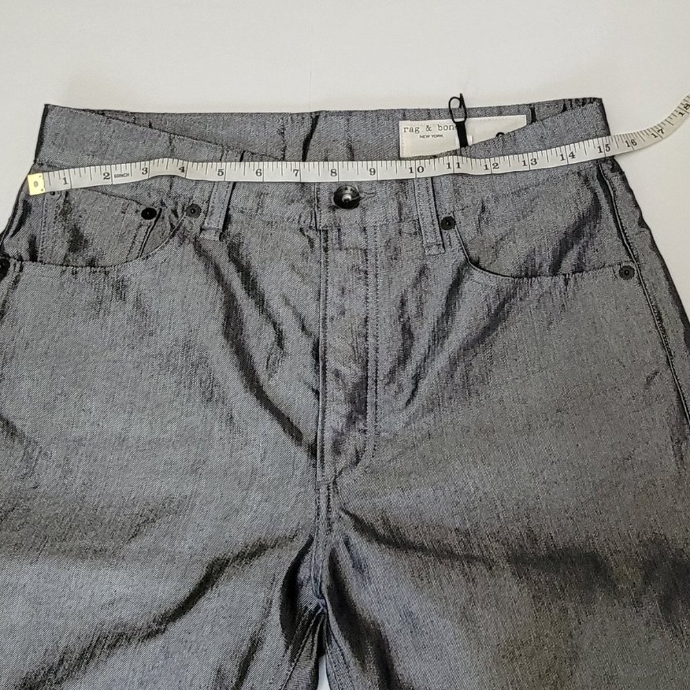 Rag & Bone Piper Low-Rise Straight Shine Pants Jeans - Picture 14 of 15